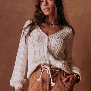 NWOT Sezane Ecru Beryl Cardigan XXS